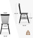 Windsor Dining Chair Set of 4, Spindle Back Wooden Chairs for Kitchen and Dining Room, Restaurant, Cafe, Hotel, Black