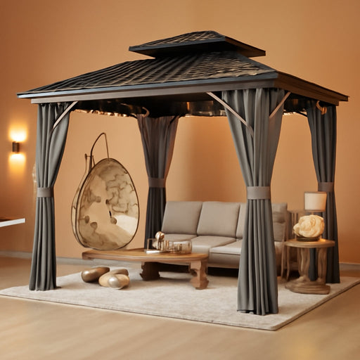 10x10 Outdoor Gazebo Weatherproof Privacy Curtains