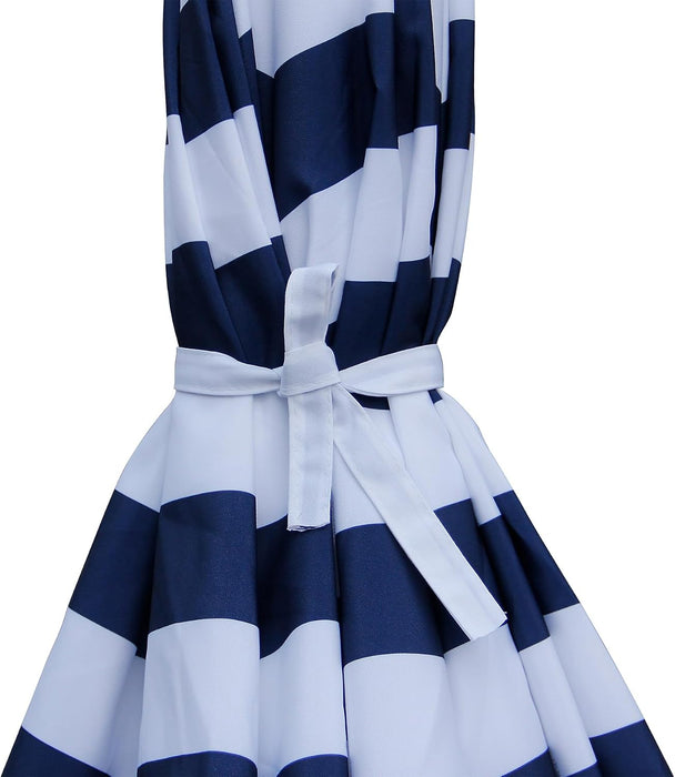 7.5 Ft Patio Umbrella, Yard Umbrella, Outdoor Market Umbrella with Push Button Tilt Crank (Blue&White)