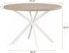 Natural Oak Round DiningTableWithRoundedEdges For Four 47.2Inch