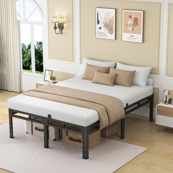 Full Size Metal Platform Bed Frame, 22 Inch Dual-Layer Heavy Duty Base