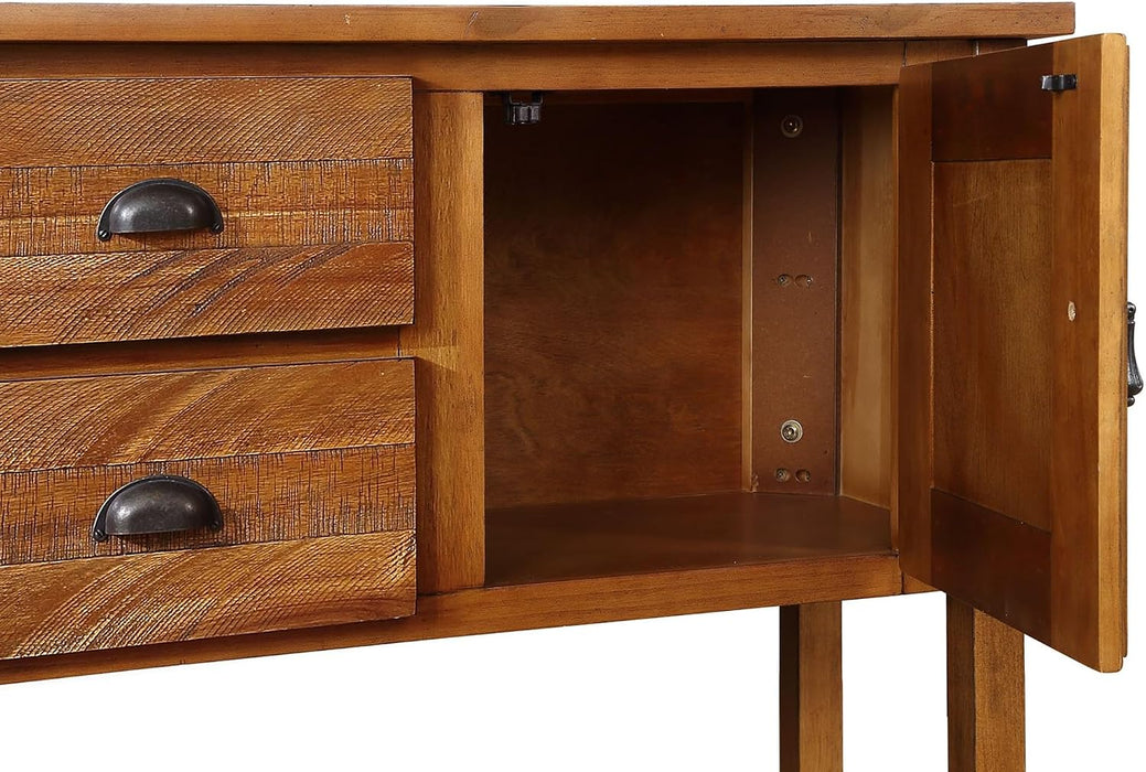 Brown Rustic Wood Sideboard 46Inch Storage Cabinet