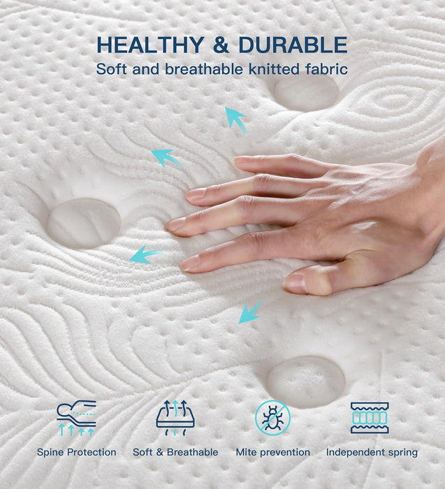 14 Inch Queen Hybrid MemoryFoam Mattress PocketSpring