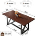 71" Solid Wood Dining Table for 4-6 People, Live Edge Kitchen Table,Brown