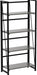 No Assembly Folding Bookshelf Storage Shelves 4 Tier Vintage Bookcase Standing Racks for Bedroom Living Room Home Office
