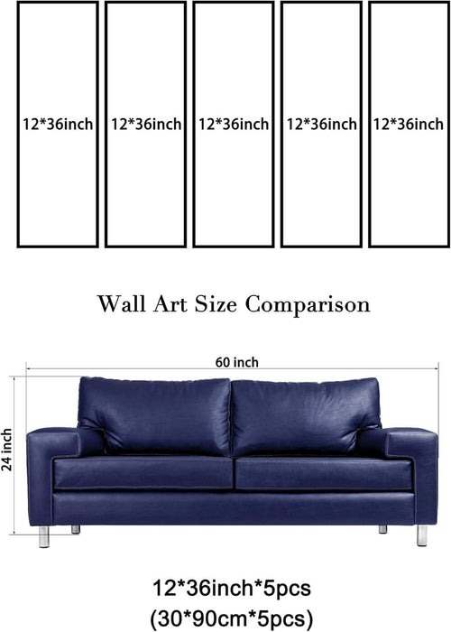 5 Panels Abstract Heart Oil Paintings Reproduction on Canvas Wall Art Decor Ready to Hang for Home Office Decorations Extra Large Modern 100% Hand Made Contemporary Impressionist Artwork