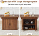 55"-71" Extendable Dining Table with Storage, Expandable Kitchen Table for 4-6, Space Saving Dining Room Table with Hidden Storage Cabinet, Adjustable Shelves & Fluted Base (Walnut)