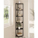 Corner Shelf Stand, Corner Bookshelf, Storage Standing Shelf Unit with Metal Frame, Plant Stand, Corner Bookcase for Living Room, Home Office, Bedroom, 6-Tier Black CS06006B