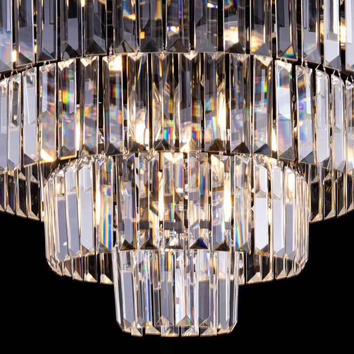 Crystal Chandelier Black Pendant Light 31Inch Luxury