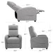 Recliner Chair Single Sofa with Footrest and Massage, Gray