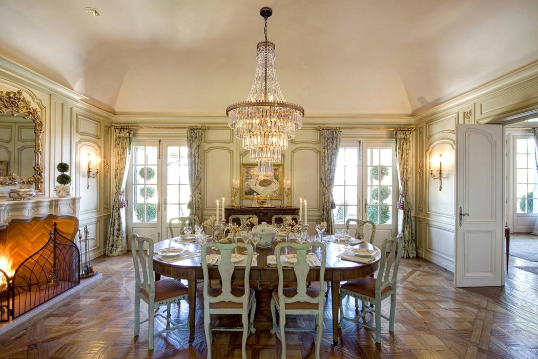 French Empire Crystal Chandelier 11 Lights 24By42Inches