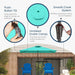 6.5' X 10' Rectangular Patio Umbrella Large Outdoor Market Umbrella W/ UV Protection, Push Button Tilt and Crank Lift, Rectangle Table Umbrella for Garden, Deck, Pool, Patio, Turquoise Blue
