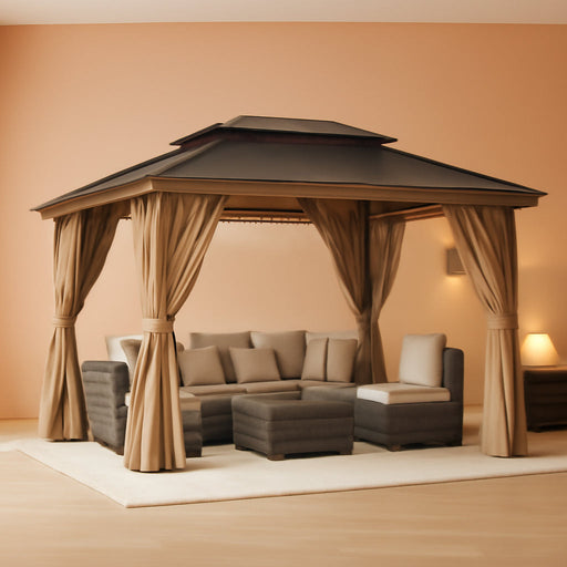 12x16 Weatherproof Cedar Gazebo With Polycarbonate Roof