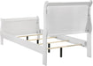 Home Furnishings Louis Philippe Traditional Wood Twin Size Sleigh Bed Frame 47-Inch Headboard White 202441T