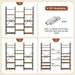 Triple Bookshelf, Bookcase with 14 Open Display Shelves, Wide Book Shelf Book Case for Home & Office, 5 Tier, Brown