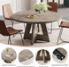 Farmhouse Dining Table, 47 Inch round Dinner Table for 4, Rustic round Dining Room Table for Home Dining Room Living Room (Grey)