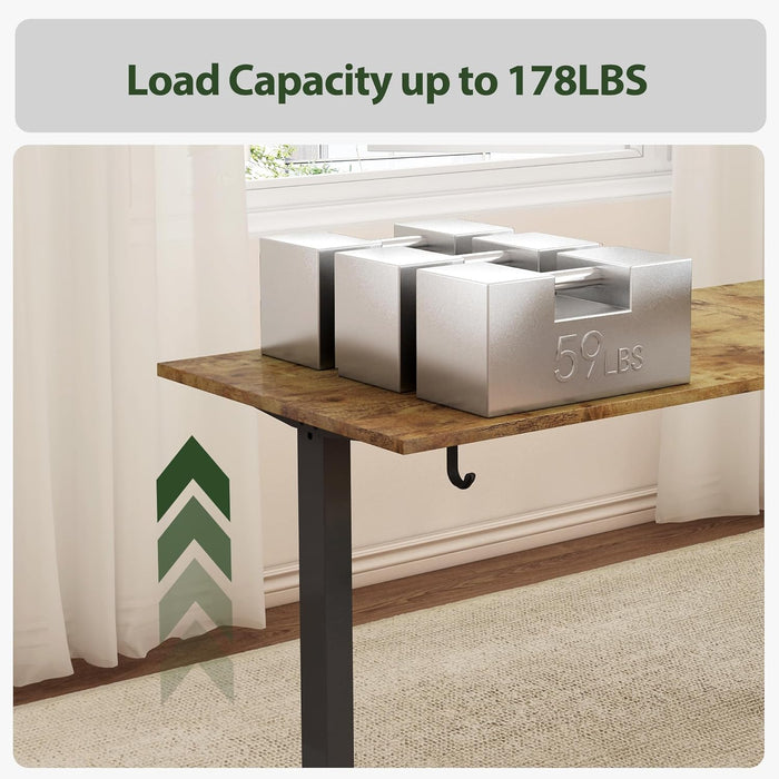 L Shaped Standing Desk Adjustable Height, Electric Corner Standing Desk, 63 X 55 Inch Sit Stand Computer Table with Splice Board, Rustic Brown