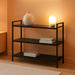 Spacious Triple Shelf Open Bookshelf With Oakgrain