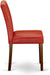 Abbott Parsons Dining Chairs - Firebrick Red Faux Leather Padded Chairs, Set of 2, Mahogany