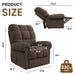 Power Recliner Chair,Electric Recline Sofa Chair for Adults with USB Port,Comfy Teddy Fleece Adjustable Cloud Sofa,Tool-Free Setup,Coffee Brown