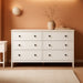Greenport 6-Drawer Bedroom Dresser, Solid Wood with a Brushed White Finish