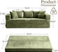 Green 79Inch Convertible Sleeper Couch With Pillows