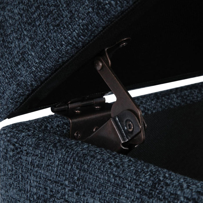 Square Tufted Storage Ottoman - Textured Navy, Small