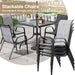 Patio Dining Set 5 Pieces, All Weather Outdoor Furniture W/30"X 30" Table and 4 Stackable Textilene Chairs, Metal Table and Chairs for Lawn, Garden, Poolside, Backyard (Umbrella Not Included)