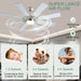 Nickel 48 Inch Ceiling Fans with Lights and Remote/App Control, Low Profile Ceiling Fan, 8 Blades，Led Dimmable, Reversible DC Motor, Noiseless, Ceiling Fan for Bedroom Indoor/Outdoor Use