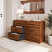 6-Drawer Dresser W/Fabric Drawers, Modern,Storage Chest,Walnut