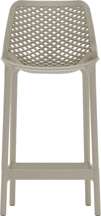 330Taupe Mykonos Collection Modern | Contemporary Outdoor Patio Stool with Taupe Polypropylene Plastic, Weather Resisting, 17.5" W X 21" D X 38" H, Taupe, Set of 4