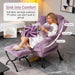 Luxurious Purple Plush Chair With Ottoman Oversized