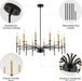 Modern Farmhouse Black and Gold Chandeliers for Dining Room