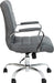 Whitney Mid-Back Swivel Leathersoft Desk Chair with Padded Seat and Armrests, Adjustable Height Padded Office Chair, Gray/Chrome