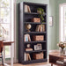 75.2" Tall Black Bookshelf, 6 Tier Large Bookcase W/Storage | Wooden Bookcase with Adjustable Shelves,6 Shelf Open Shelves, Floor Standing Display Storage Shelves for Living Room, Library