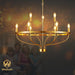 30Inch Crystal GoldTone Chandelier Nine Light Fixture