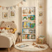 White Wall-Mounted 4-Tier Kids' Bookshelf Organizer