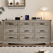 9-Drawer Dresser for Bedroom, Modern Wooden Chest of Drawers with Metal Handles, Anti-Tipping Design, Sturdy and Stable Storage Organizer for Living Room, Entryway, Home Office