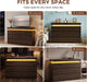 6 Drawer Dresser with LED Lights and Charging Station, Modern Brown Dresser
