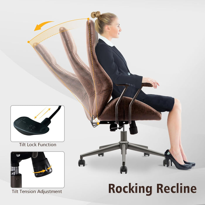 Dark Brown Ergonomic Executive Office Chair Deluxe
