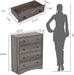 Modern 4 Drawer Dresser, Dressers for Bedroom, Tall Chest of Drawers Closet Organizers and Storage for Clothes - Easy Pull Handle, Textured Border 5.5" Deep Drawers for Bedroom, Living Room, Gray