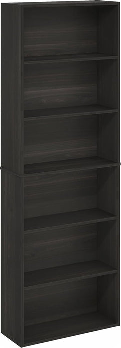 Jaya Simply Home Free Standing 6-Tier Open Storage Bookcase, Espresso