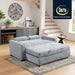 Modern Gray Queen-Size Convertible Loveseat