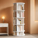 White 4 Tier Rotating Bookshelf Tower StorageSolution