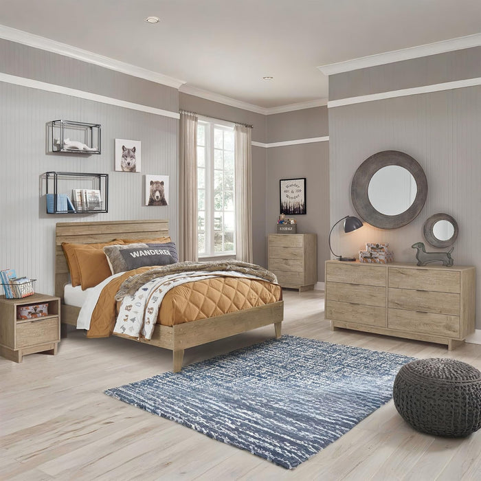 Oliah Rustic 6 Drawer Dresser, Light Brown