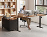 55 Inch L Shaped Electric Standing Desk with Drawers & File Cabinet Sets, Executive Sit Stand Desk, Height Adjustable Computer Desk for Home Office, Writing, Workstation, Walnut+Black