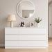 White 9 Drawer Dresser for Bedroom,Modern Deep Drawer Dresser with No-Handle Design,Wide Storage Chest of Drawers,Wood Bedroom Storage Organizer Furniture for Closet,Hallway