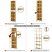 6-Tier Foldable Bookshelf, Gold Frame & Walnut Shelves