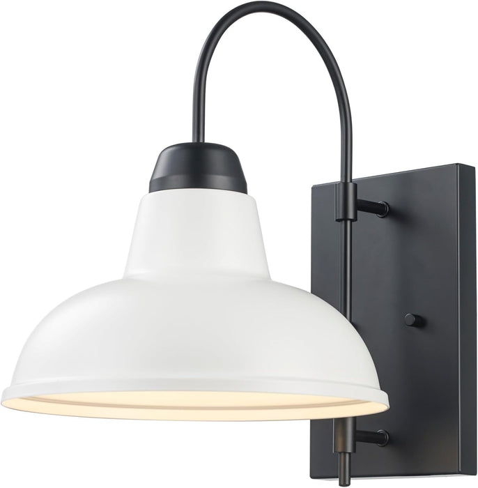 Asher Hamilton Hawthorne Outdoor Wall Lamp | White Finish | 11X11 Inch Exterior Wall Sconce | Wet Rated | E26 Bulb Compatible | Metal Construction for Porch, Patio, Garage (White, 11-Inch)