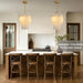 Alabaster round Chandelier, 2-Tier Spanish Alabaster Chandeliers, Warm White, 13" Modern Small Gold Marble Pendant Chandeliers for Foyer, Kitchen Island, Dining Room, Bedroom